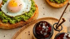 Creamy Avocado Toast with Sunny-Side Eggs