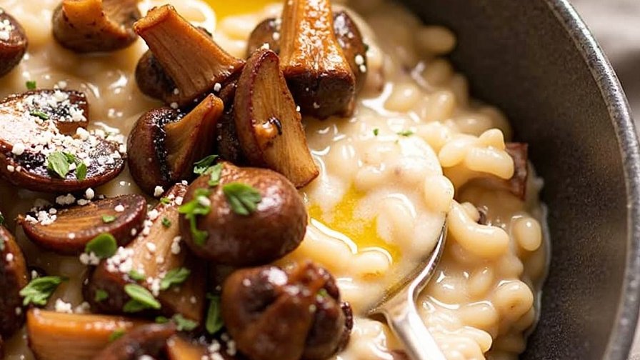 Creamy Mushroom Risotto with Garlic and Parmesan