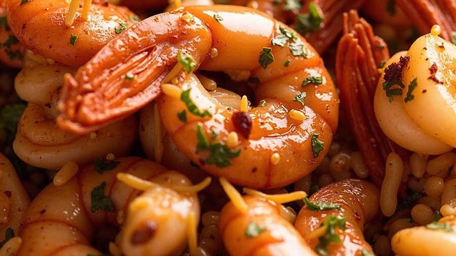 Lemon-Garlic Shrimp over Orzo with Greens