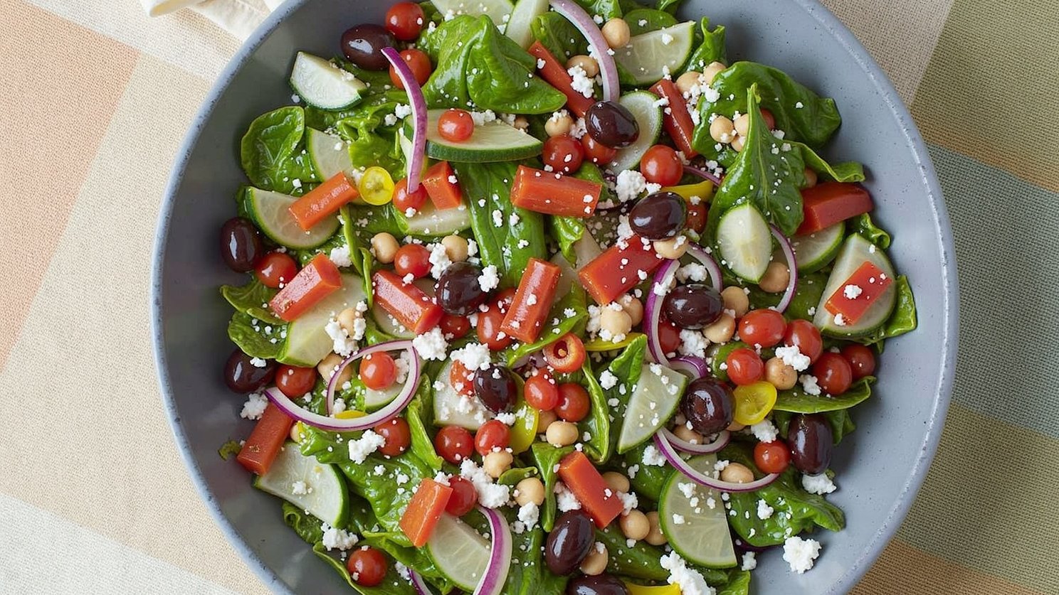 Mediterranean Chickpea & Feta Garden Salad