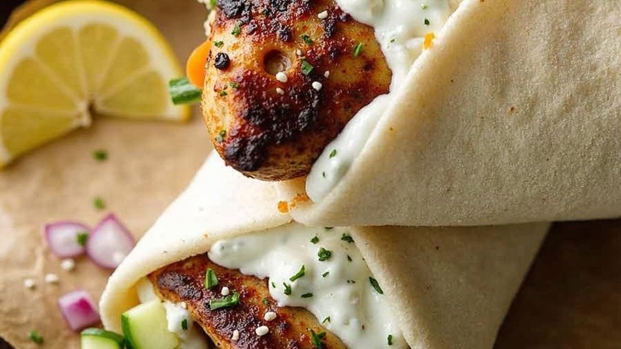 Quick Greek Chicken Gyros with Refreshing Tzatziki