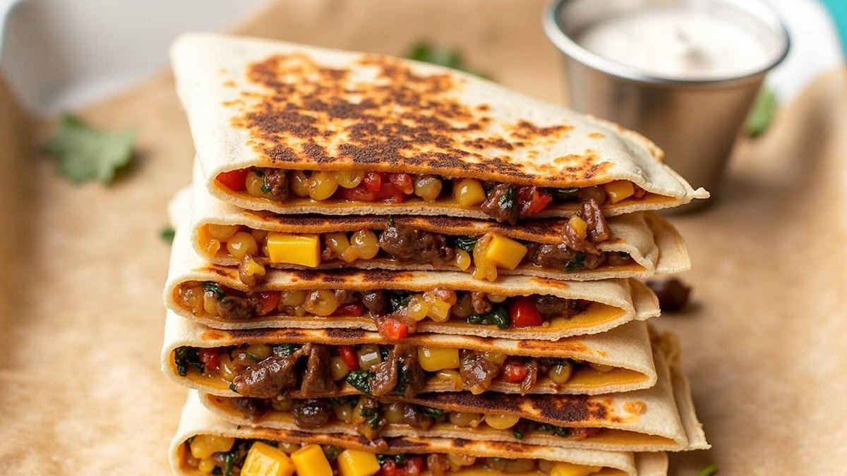Stuffed Pepper and Spinach Black Bean Quesadillas