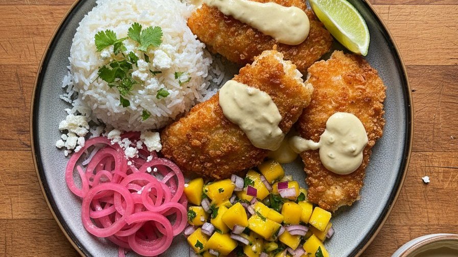 Crispy Fish & Zesty Garlic Sauce
