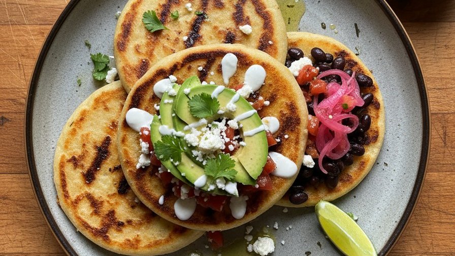 Cheesy Arepas with Avocado