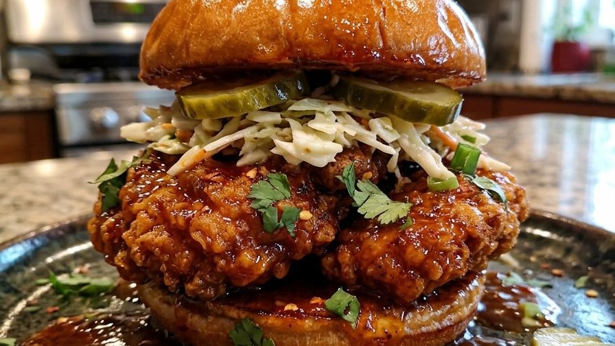 Spicy Buttermilk Fried Chicken Burger